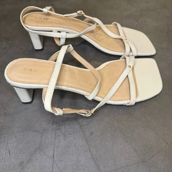 Frame Women’s Le Braxton Beige Strappy Sandal as 38.5 (8.5)